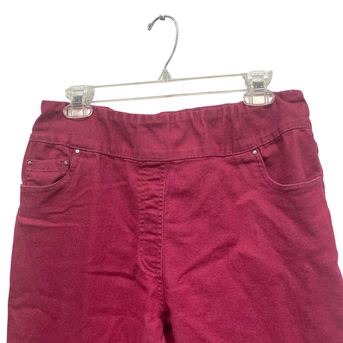 Blair Womens Size 14 Hot Pink Cotton Blend Elastic Waist Pull On Jean Pants