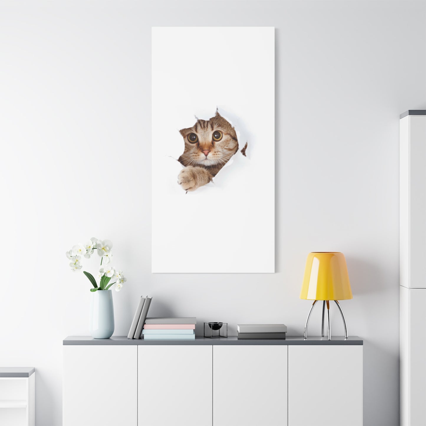 Whimsical Cat Canvas Art, Playful Decor for Cat Lovers, Home Wall Art, Pet-Themed Gift, Cute Cat Wall Art, Cat Lover's Decoration