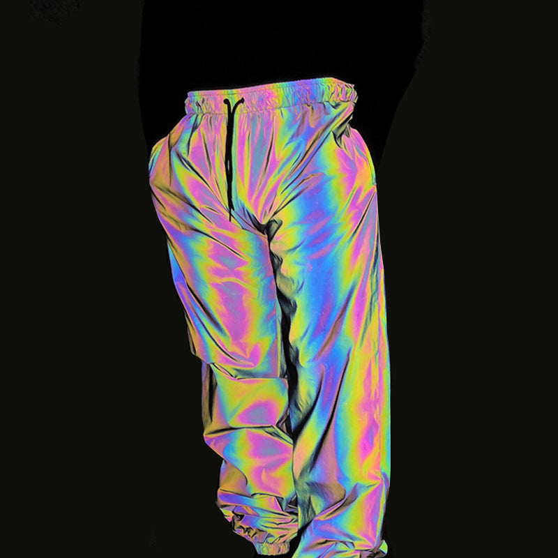 Seven Colored Night Reflective Pants Street Dance Jogger Pants
