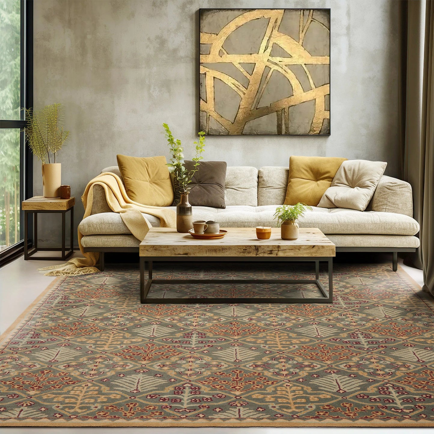 LoomBloom Multi Size Celadon Hand Tufted Traditional 100% Wool Oriental Area Rug-0