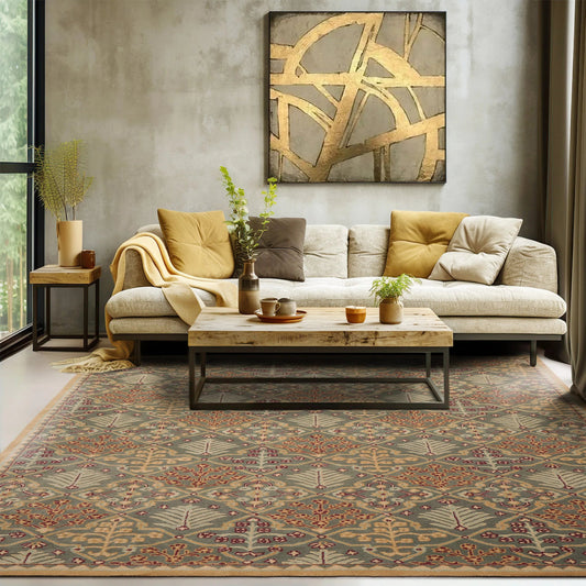 LoomBloom Multi Size Celadon Hand Tufted Traditional 100% Wool Oriental Area Rug-0