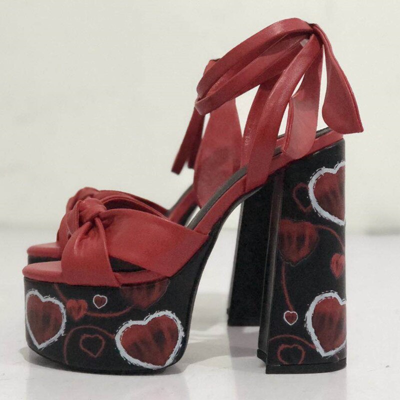 Women's Sandals High Platfrom Chunky Heels Shoes Summer Peep Toe Ankle Strap High Heels Party Shoes