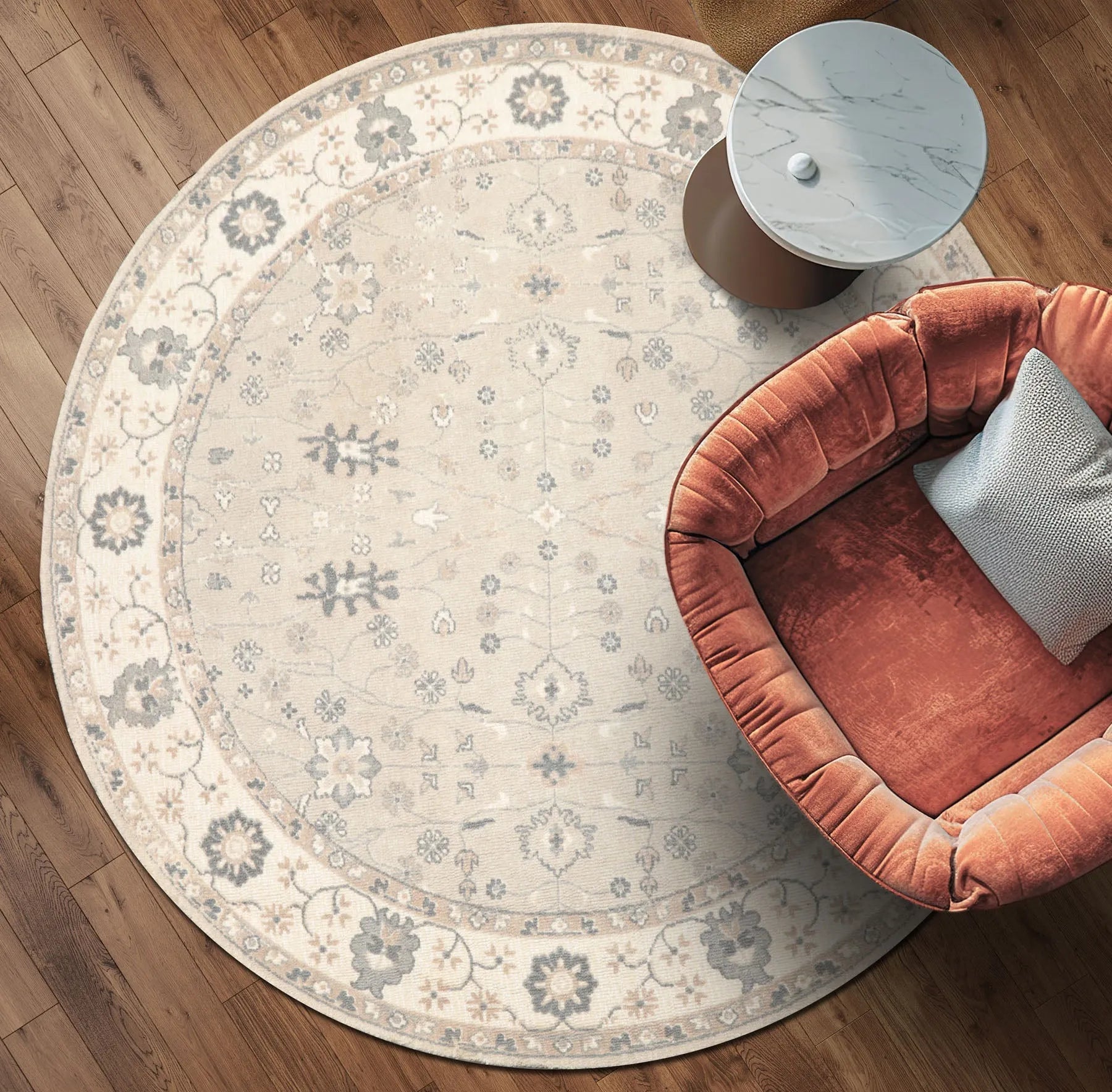 LoomBloom Multi Size Taupe Hand Tufted Traditional Agra Wool Oriental Area Rug-1
