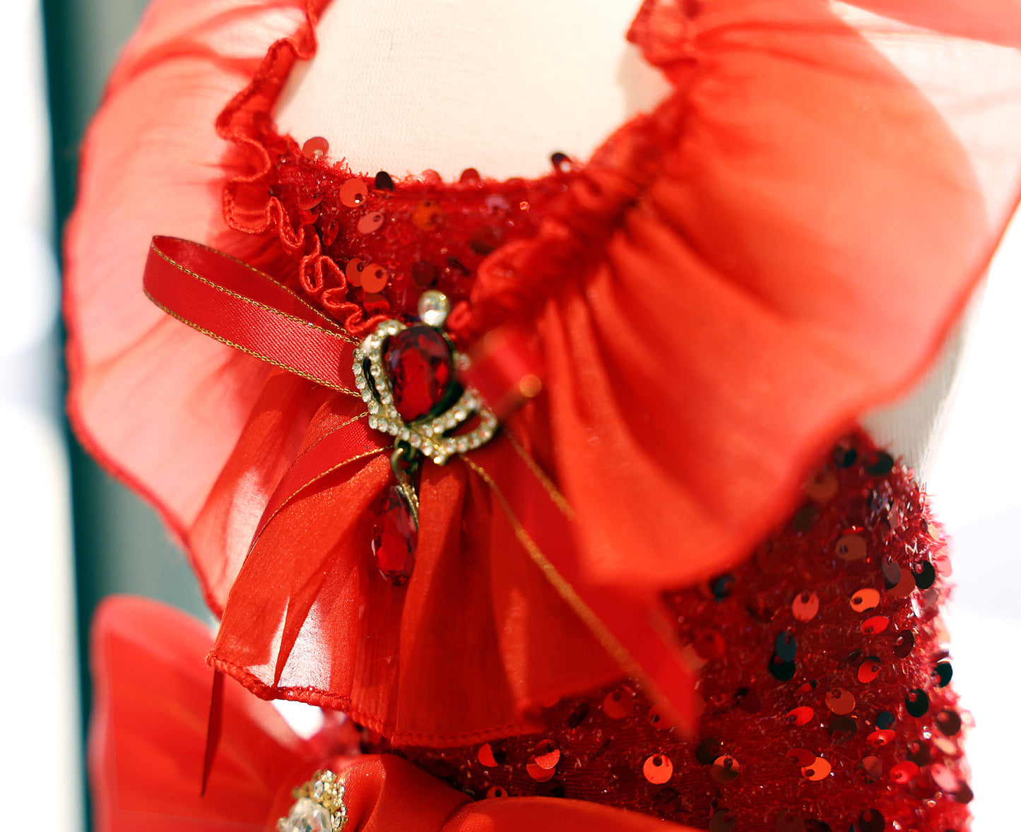 Dog Dress Red Princess with Layered Tulle Skirt