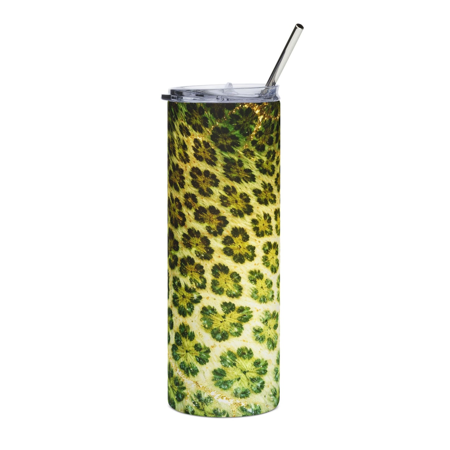 Green Leopard Moss Print Tumbler | Stainless Steel 20oz