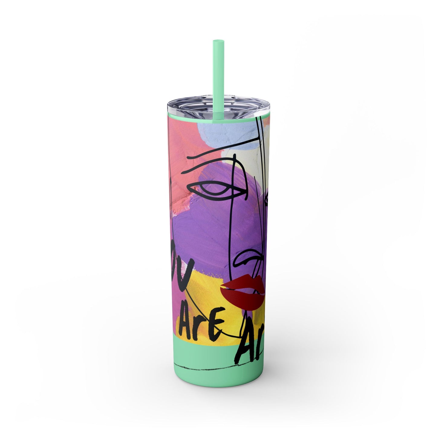 Artistic Skinny Tumbler with Straw, 20oz | Inspirational Drinkware, Colorful Water Bottle, Unique Gift Idea, Motivational Mug, [...]
