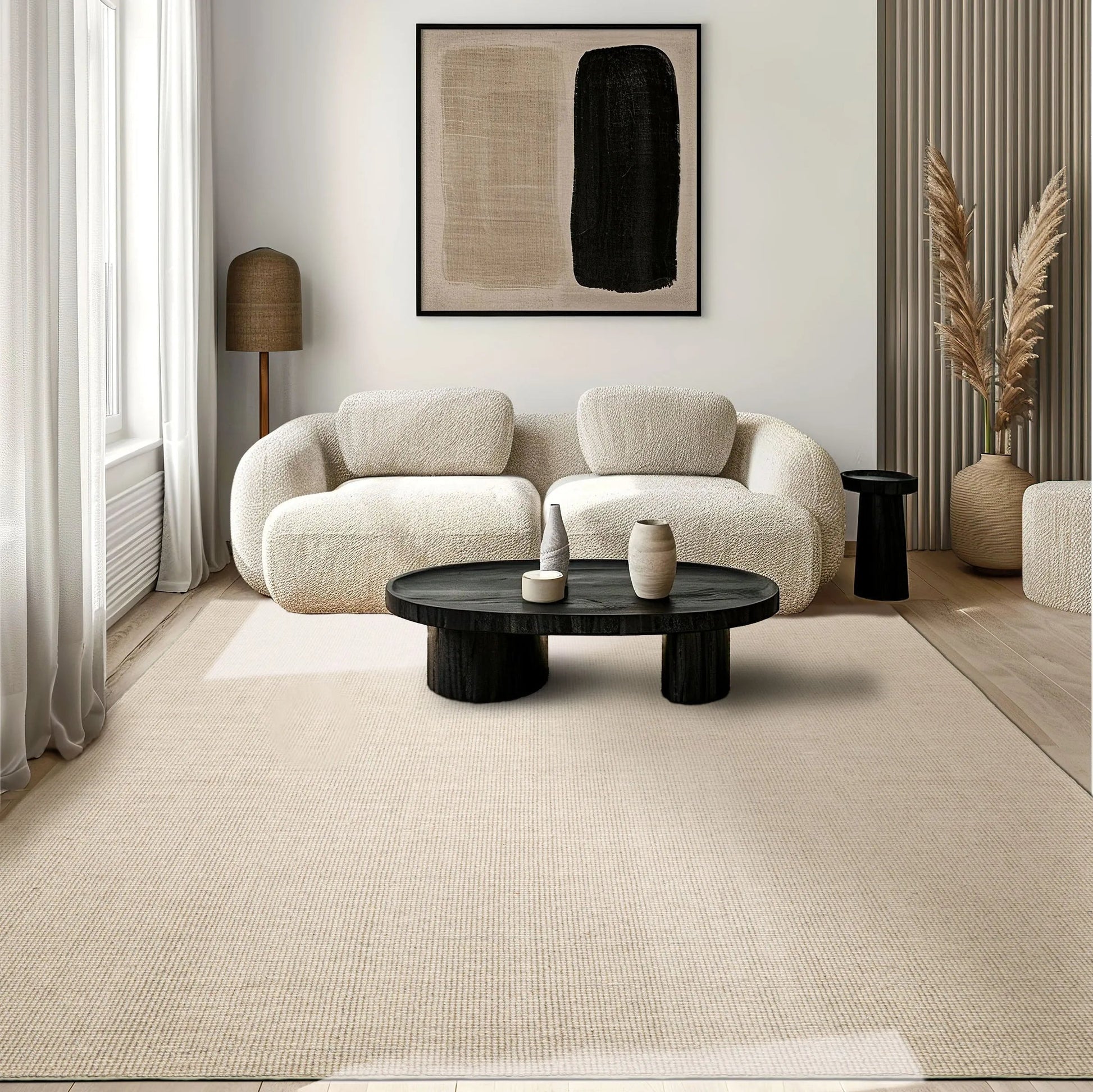 LoomBloom Multi Size Beige Hand Tufted Contemporary Berber Textured 100% New Zealand Wool Oriental Area Rug-1