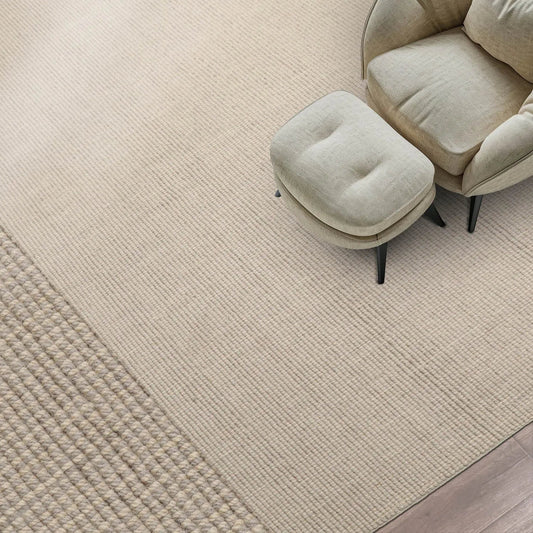 LoomBloom Multi Size Beige Hand Tufted Contemporary Berber Textured 100% New Zealand Wool Oriental Area Rug-0