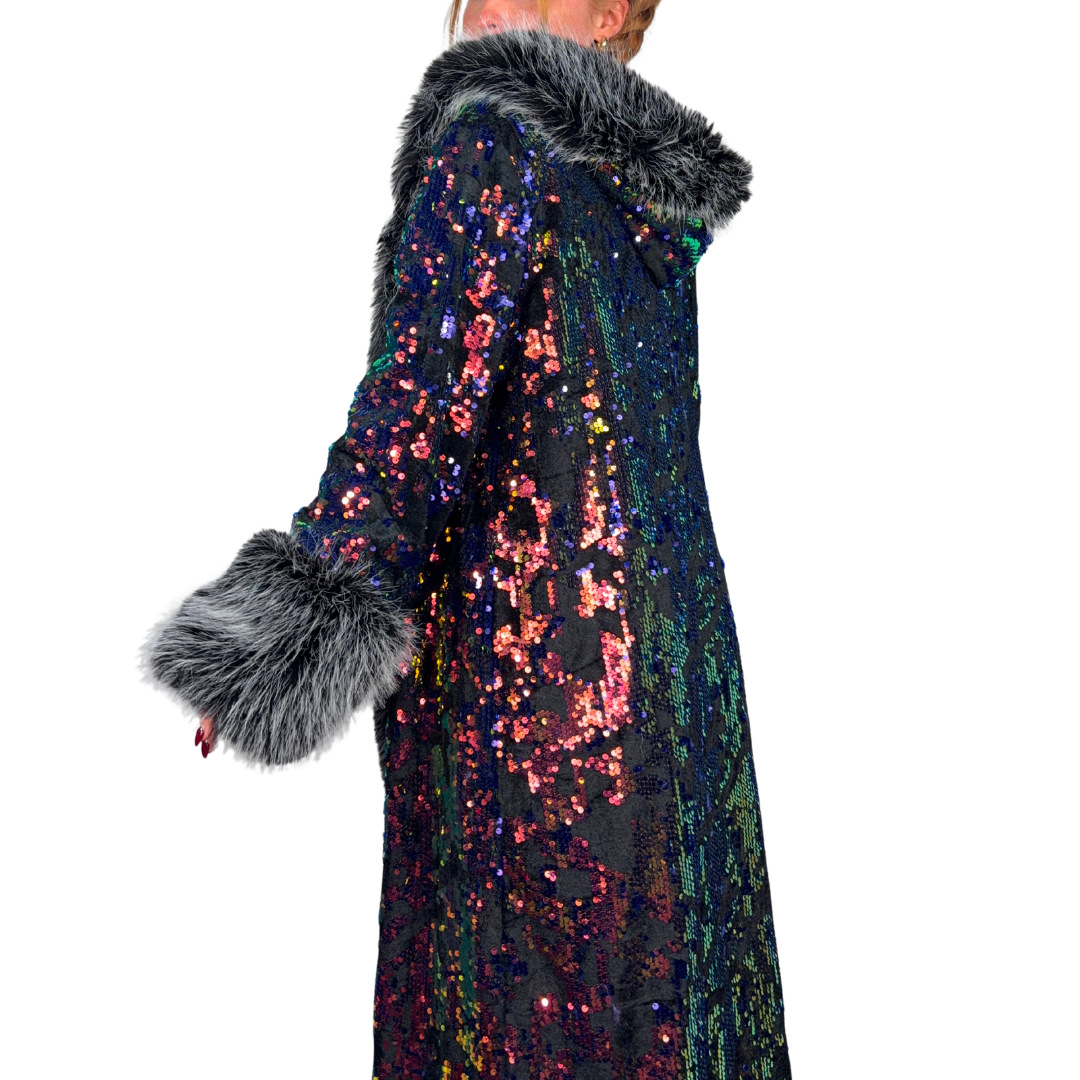 Midnight Smoke Sequin Coat
