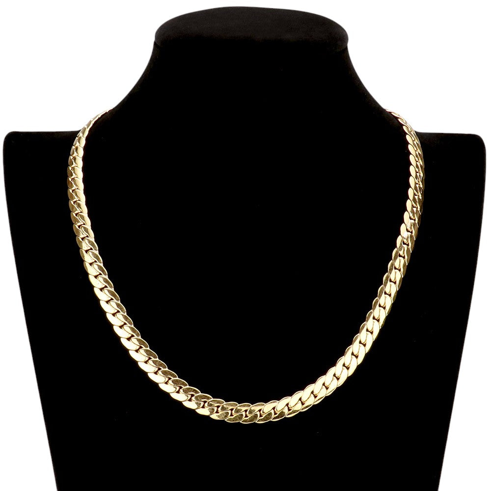 18 INCH, 8mm Stainless Steel Metal Chain Necklace