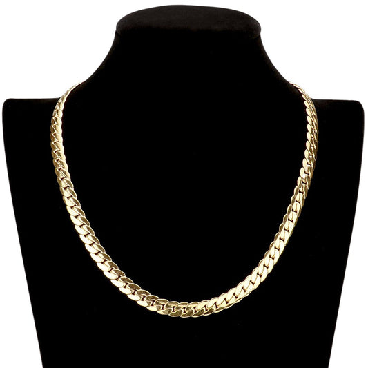 18 INCH, 8mm Stainless Steel Metal Chain Necklace