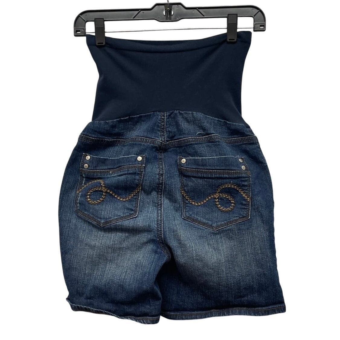 Motherhood Maternity Medium Stretchy Belly Panel Dark Denim Blue Jean Shorts