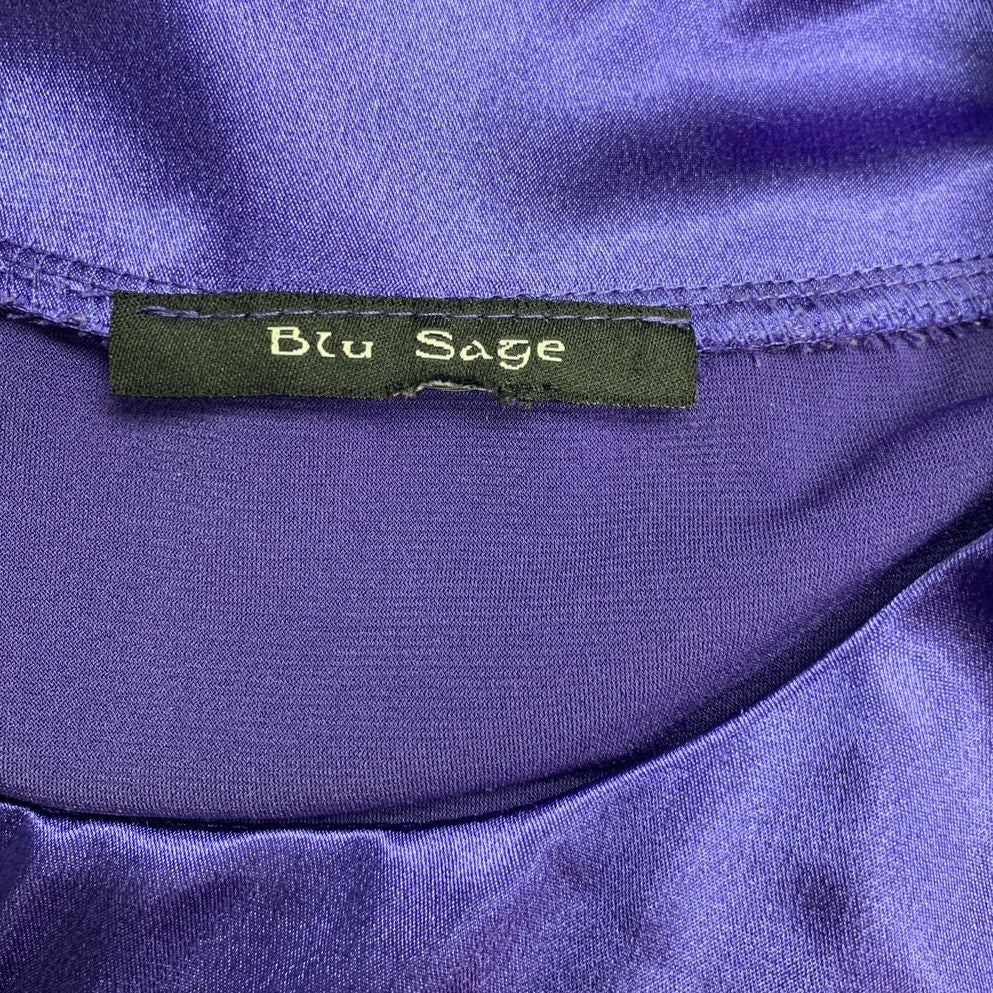 Blu Sage Womens Medium Purple PolySpandex Sleeveless Halter Neck Sheath Dress