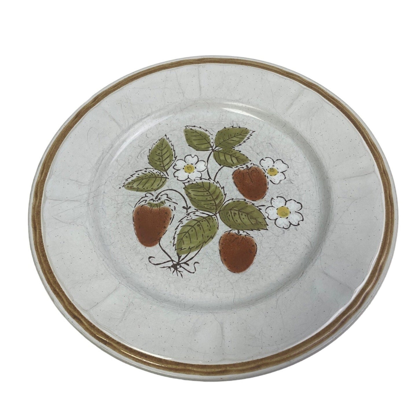 Set of 4 Vintage Handpainted Americana Hearthside Stoneware Berries N Cream