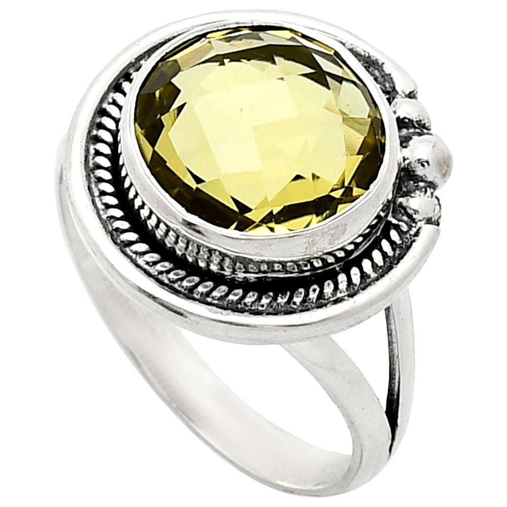 Premium Quality Green Gold Checker Briolette Ring size-9.5 R-1148 19-ER10228-1