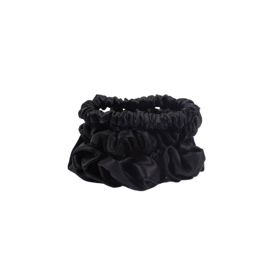 19 Momme Silk Scrunchies Mixed Size Set of 3