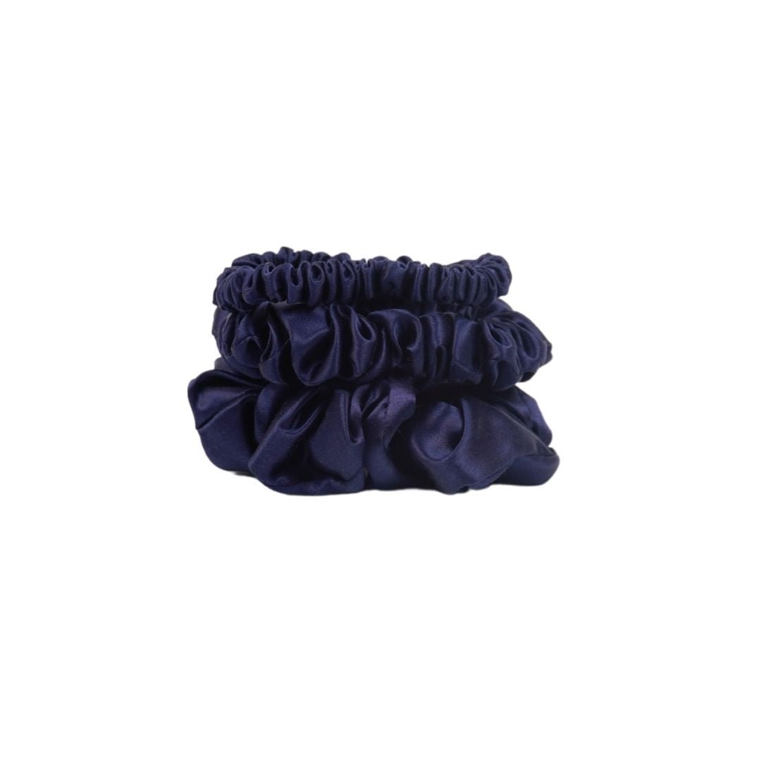19 Momme Silk Scrunchies Mixed Size Set of 3