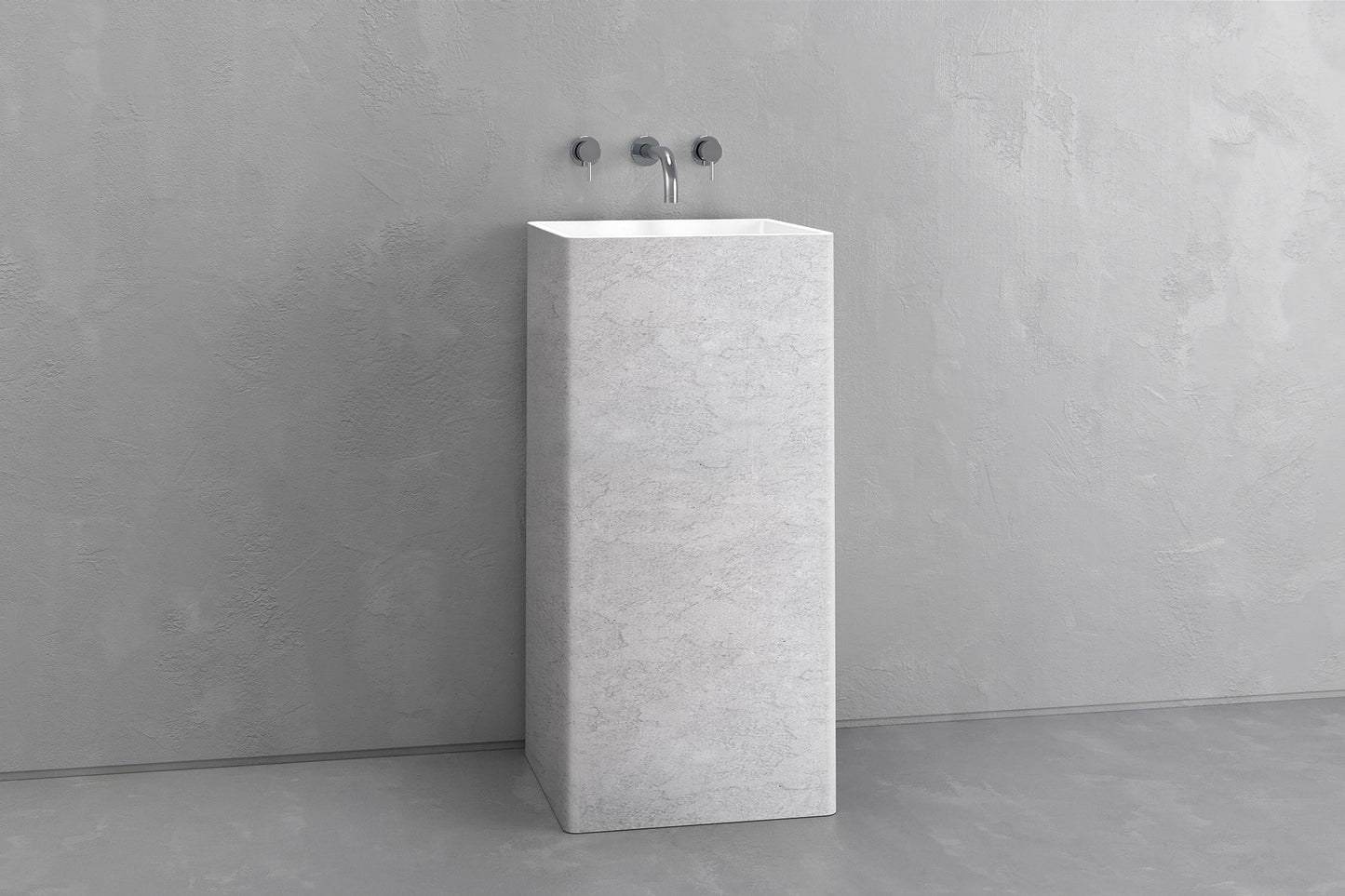 Square pedestal sink