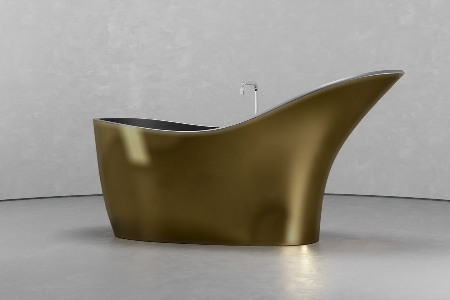 Freestanding slipper shape bathtub