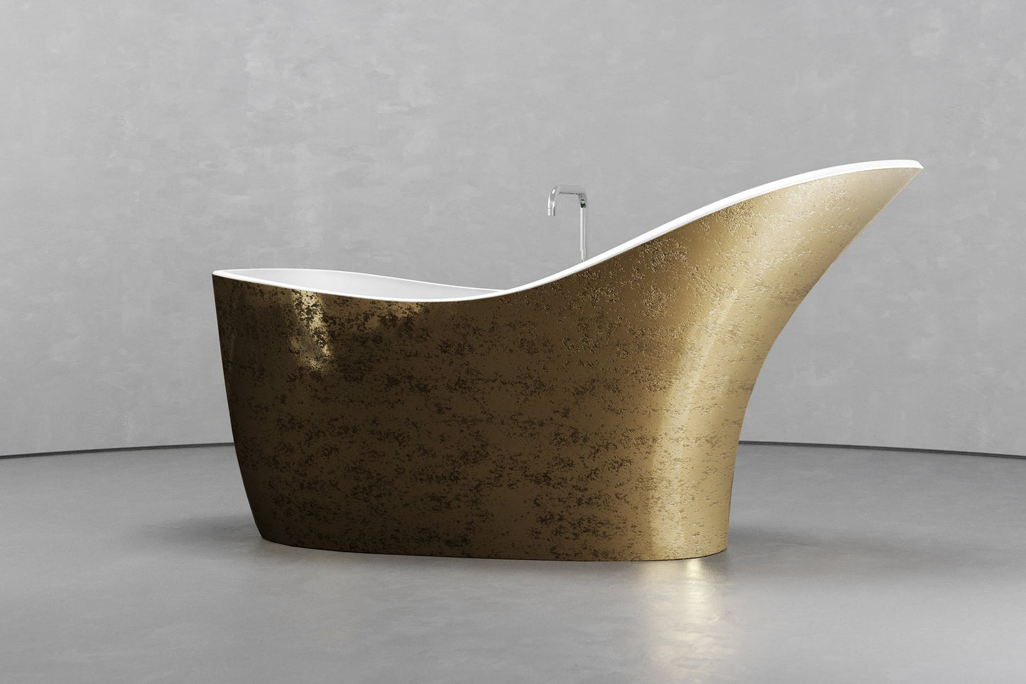 Freestanding slipper shape bathtub