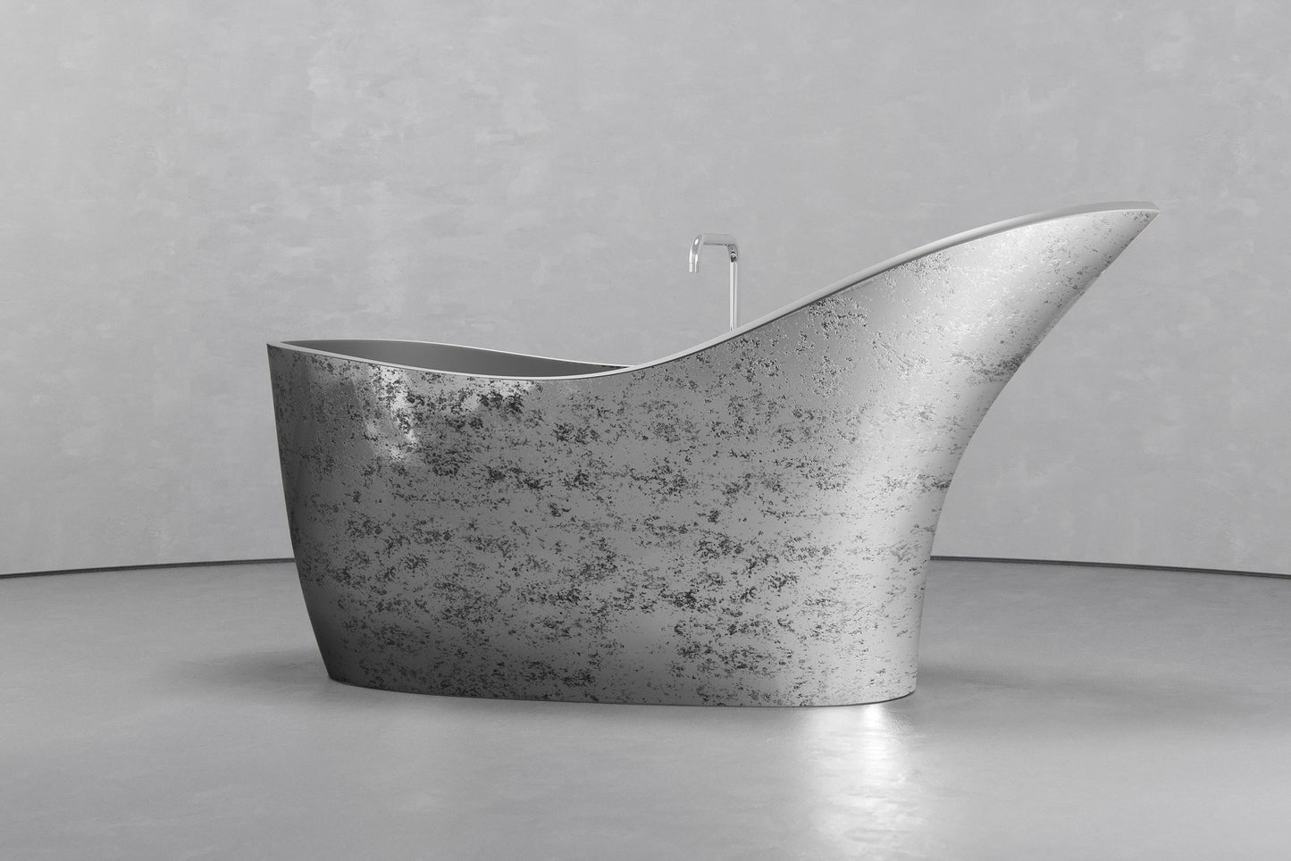 Freestanding slipper shape bathtub