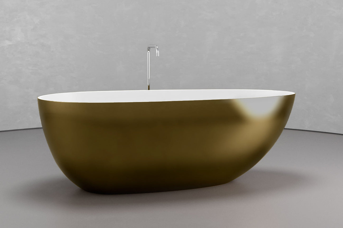Freestanding egg shape bathtub
