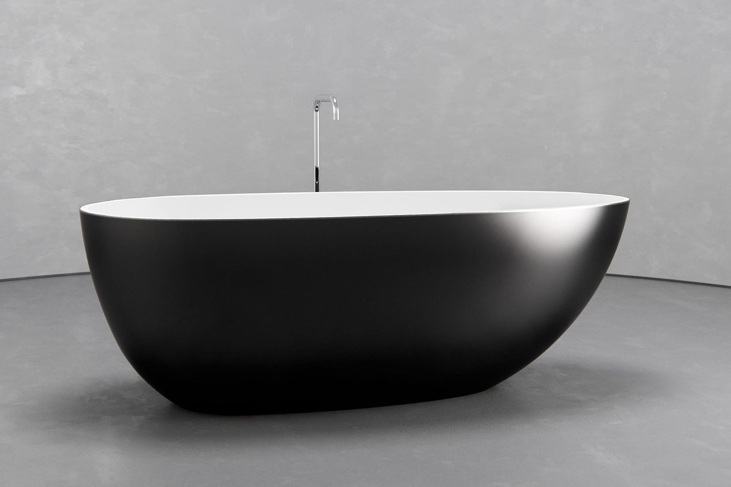 Freestanding egg shape bathtub