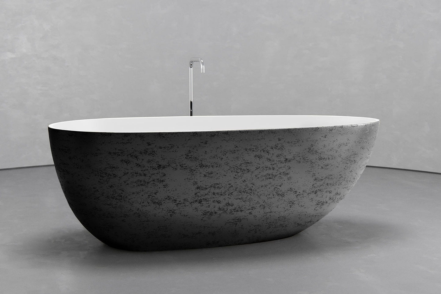 Freestanding egg shape bathtub