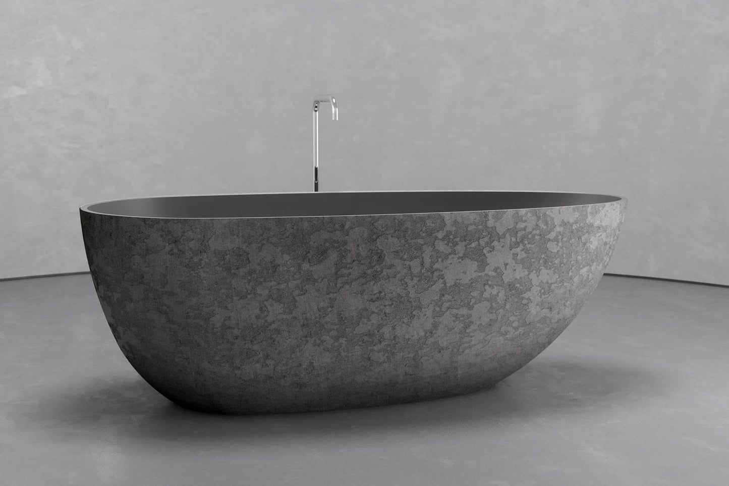 Freestanding egg shape bathtub