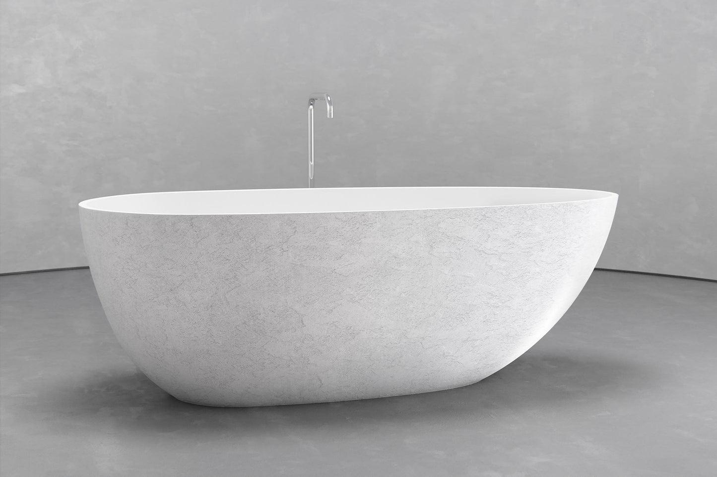 Freestanding egg shape bathtub