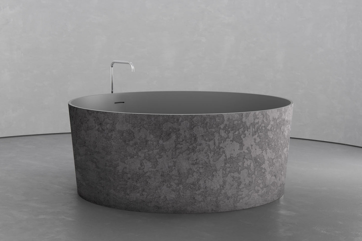 Freestanding round soaking tub