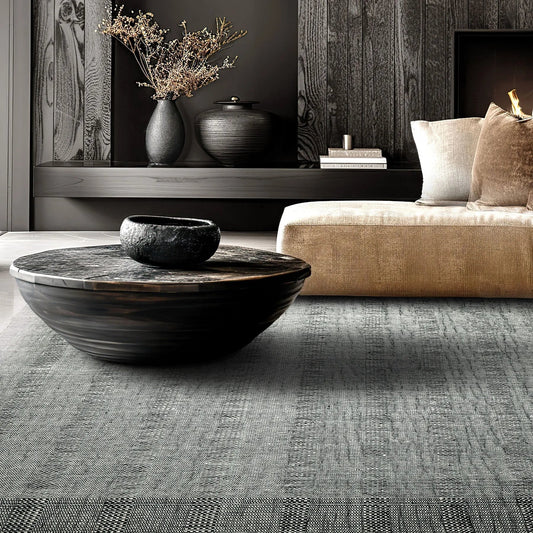 LoomBloom Plaid Multi Sizes Celadon Hand Woven Flatweave Modern Wool Oriental Area Rug-0