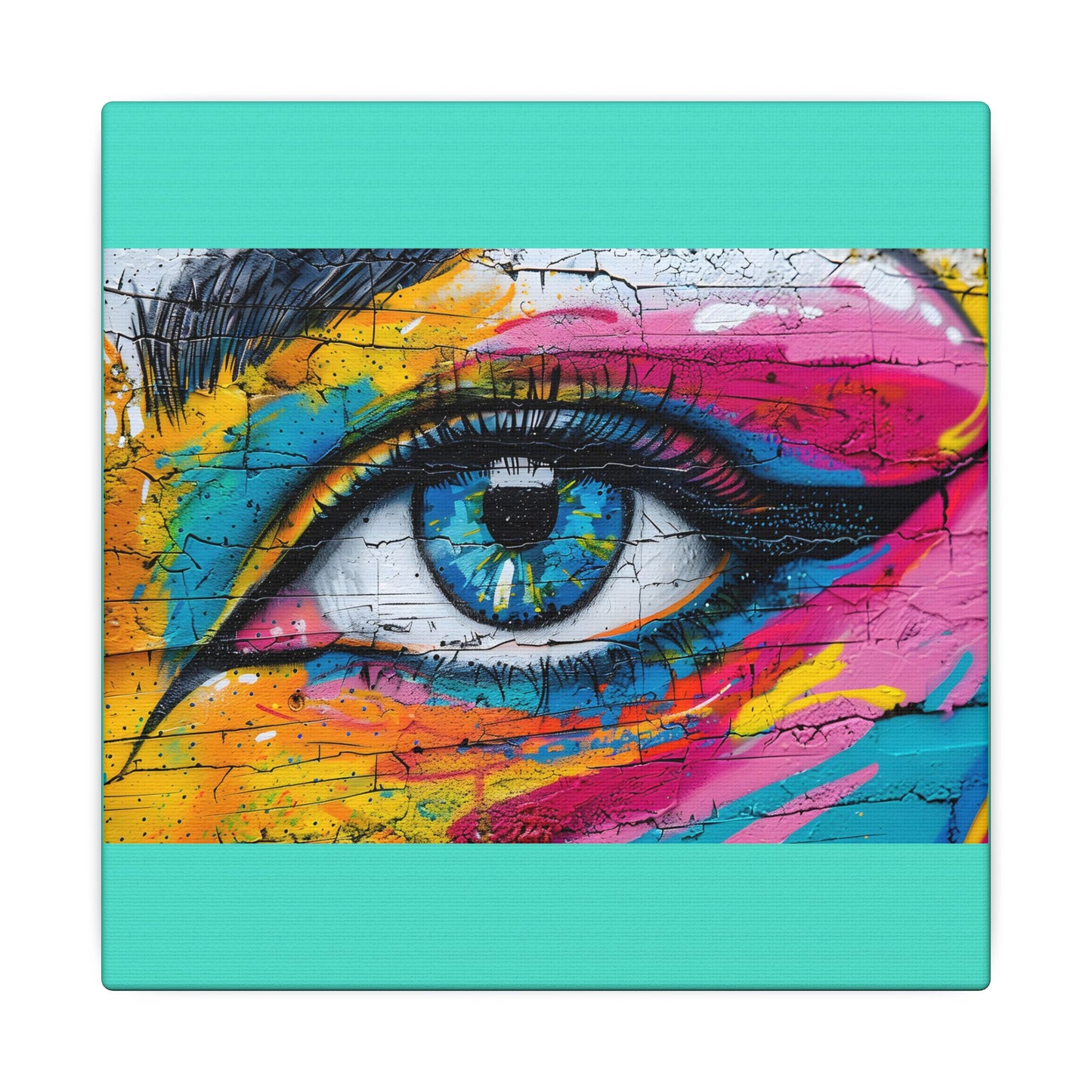 Colorful Eye Street Art Matte Canvas Print