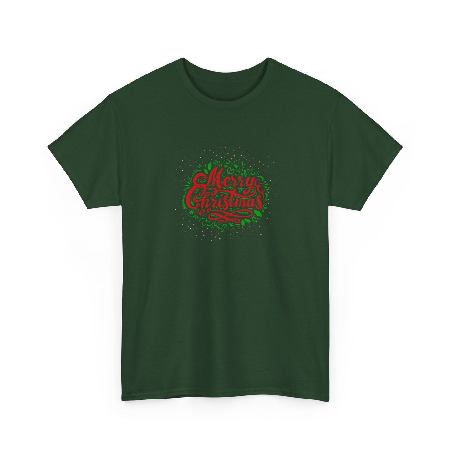 Merry Christmas Unisex Heavy Cotton Tee, Holiday Gift, Casual Wear, Seasonal Apparel, Christmas Party Shirt, Gift for Him/Her