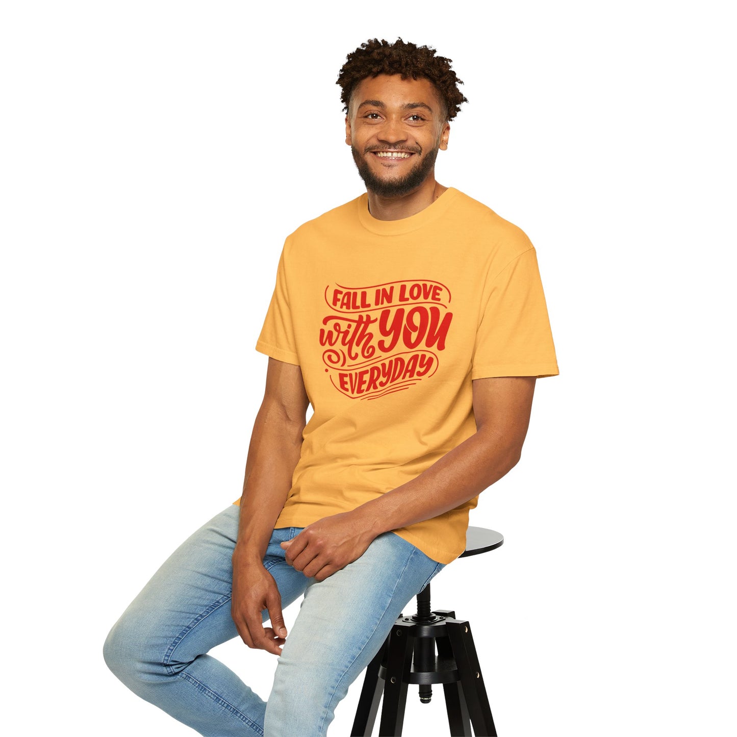 Fall in Love with YOU Quote T-shirt for Couples, Valentine's Day, Gifts for Him/Her, Casual Everyday Wear, Comfortable Unisex Tee