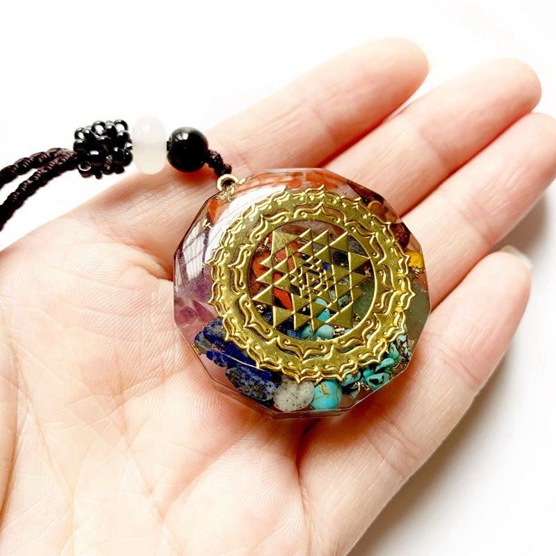 Epoxy synthetic handmade necklace