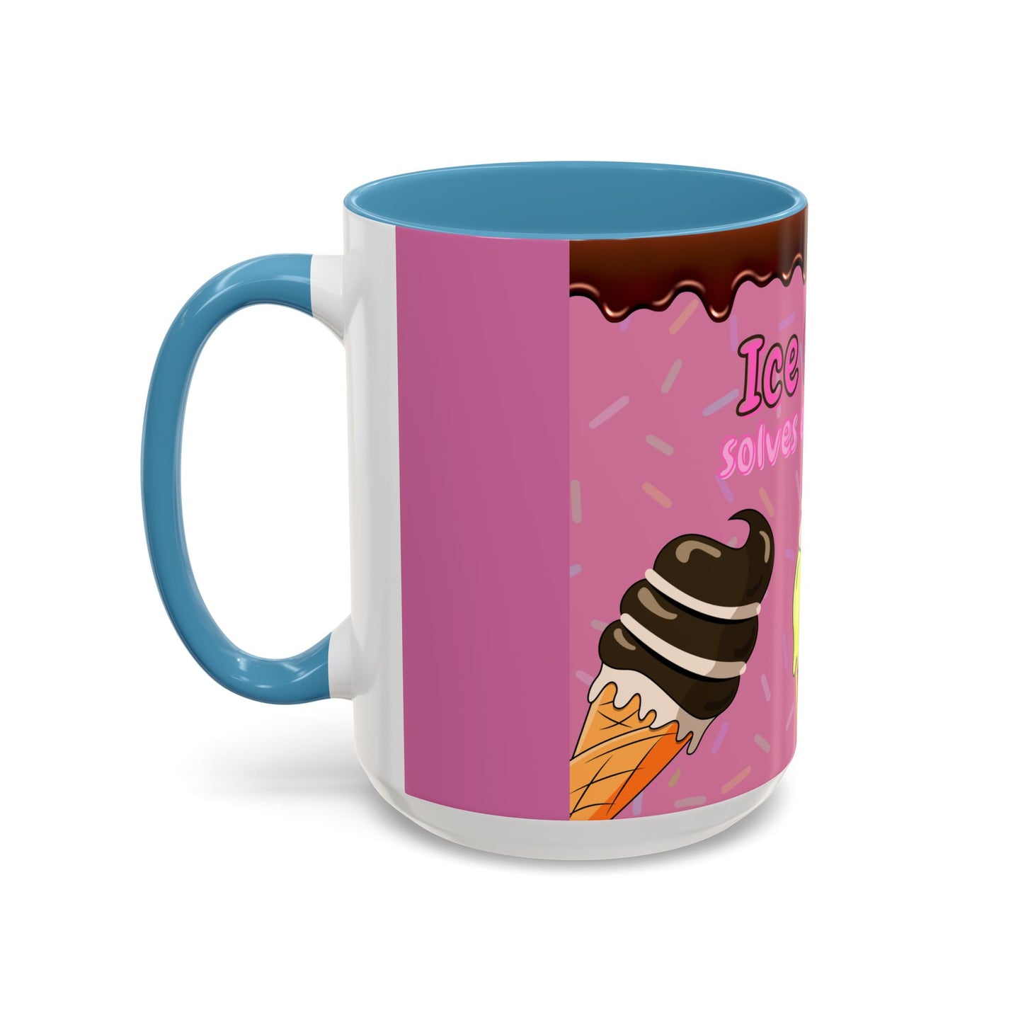 Ice Cream Solves Everything Coffee Mug - Fun Beverage Cup for Ice Cream Lovers, Gift for Holidays, Birthday, Summer