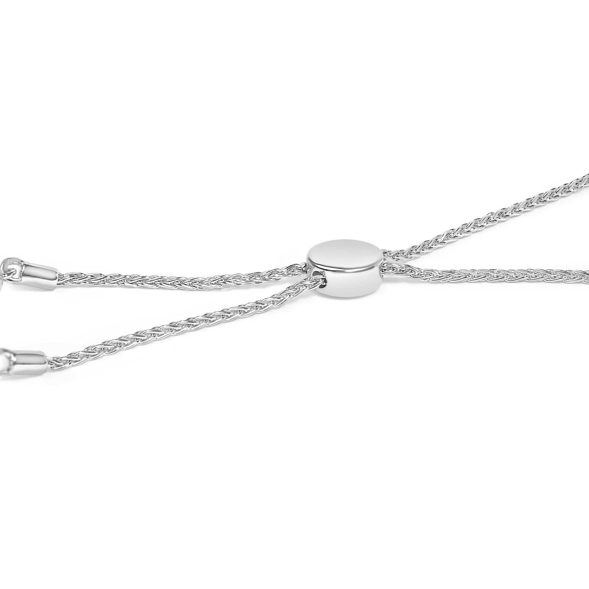 .925 Sterling Silver 1/6 Cttw Diamond X and O Bolo Bracelet-1
