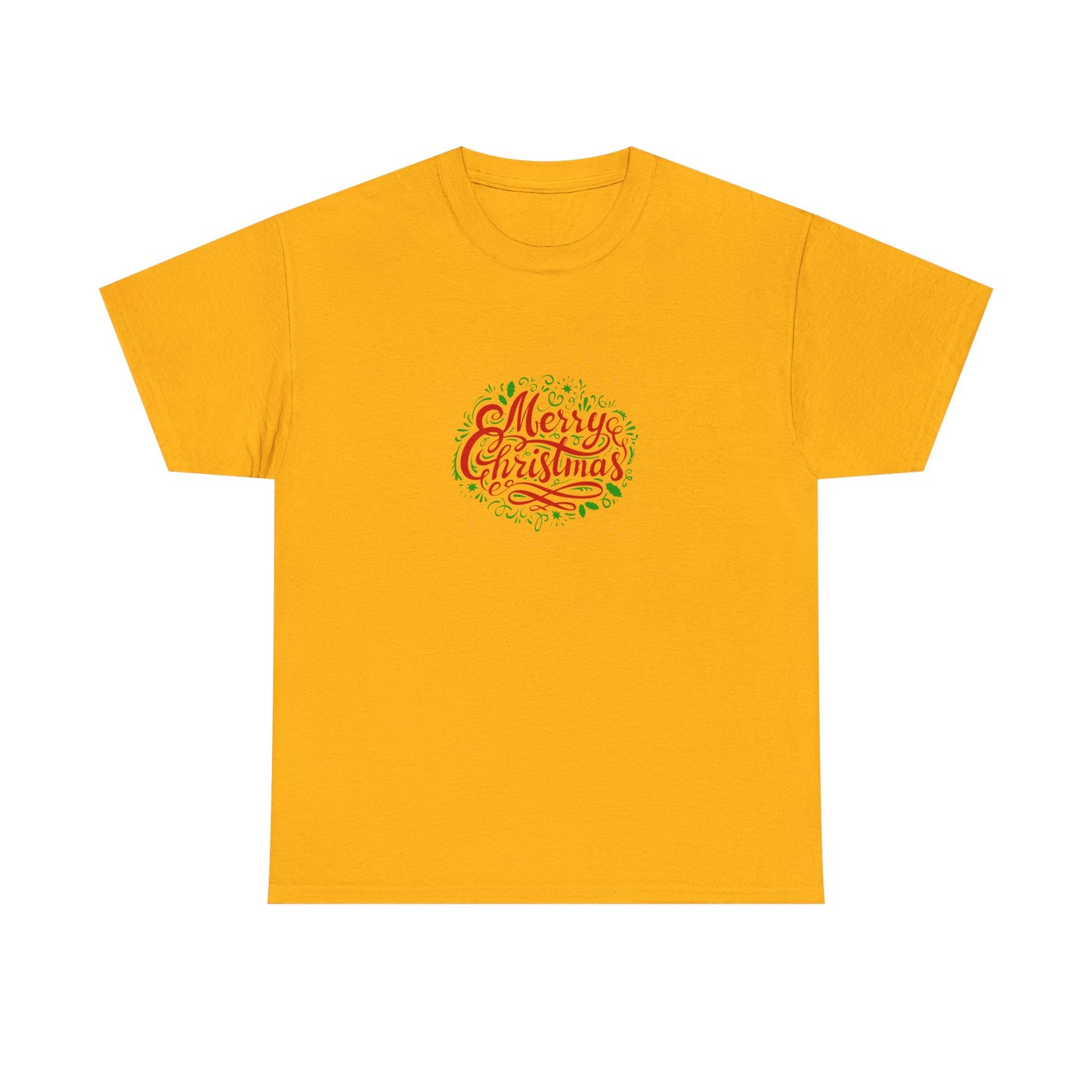 Merry Christmas Unisex Heavy Cotton Tee, Holiday Gift, Casual Wear, Seasonal Apparel, Christmas Party Shirt, Gift for Him/Her