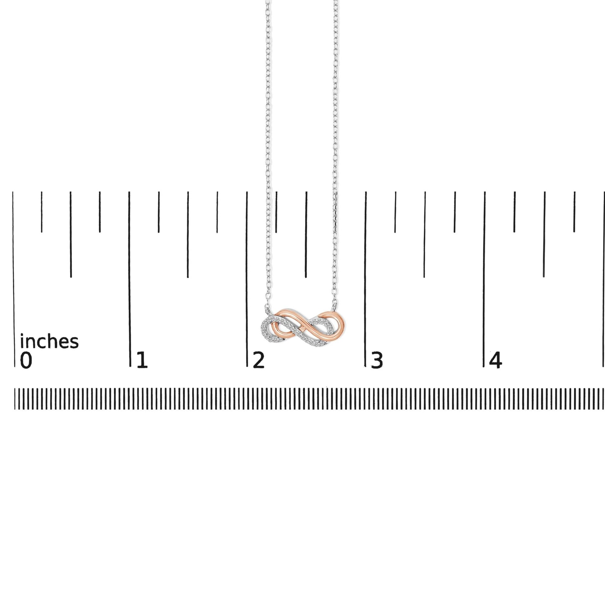 14K Rose Gold Plated Sterling Silver Diamond Accent Double Infinity Pendant Necklace-4
