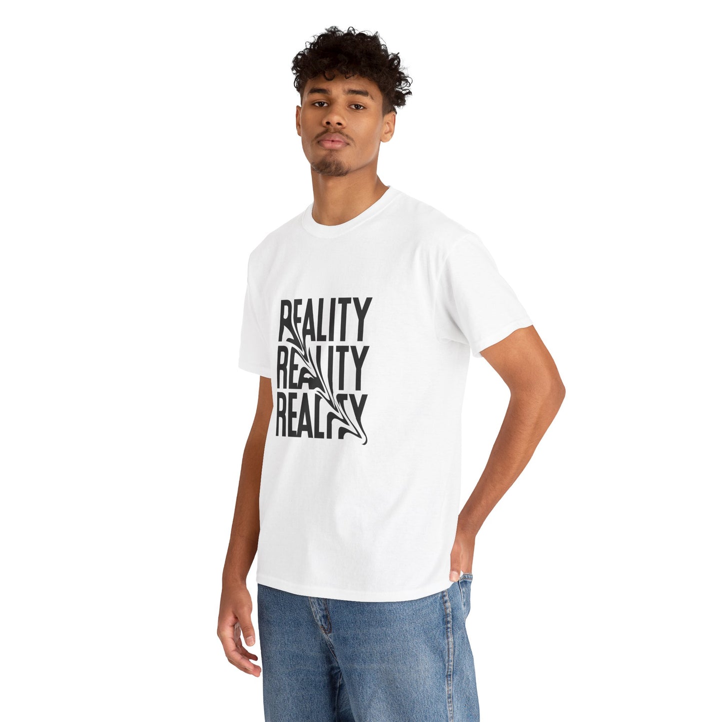 Reality Unisex Heavy Cotton Tee - Trendy Graphic Shirt, Casual Wear, Gift for Friends, Everyday Style, Unique Statement Top