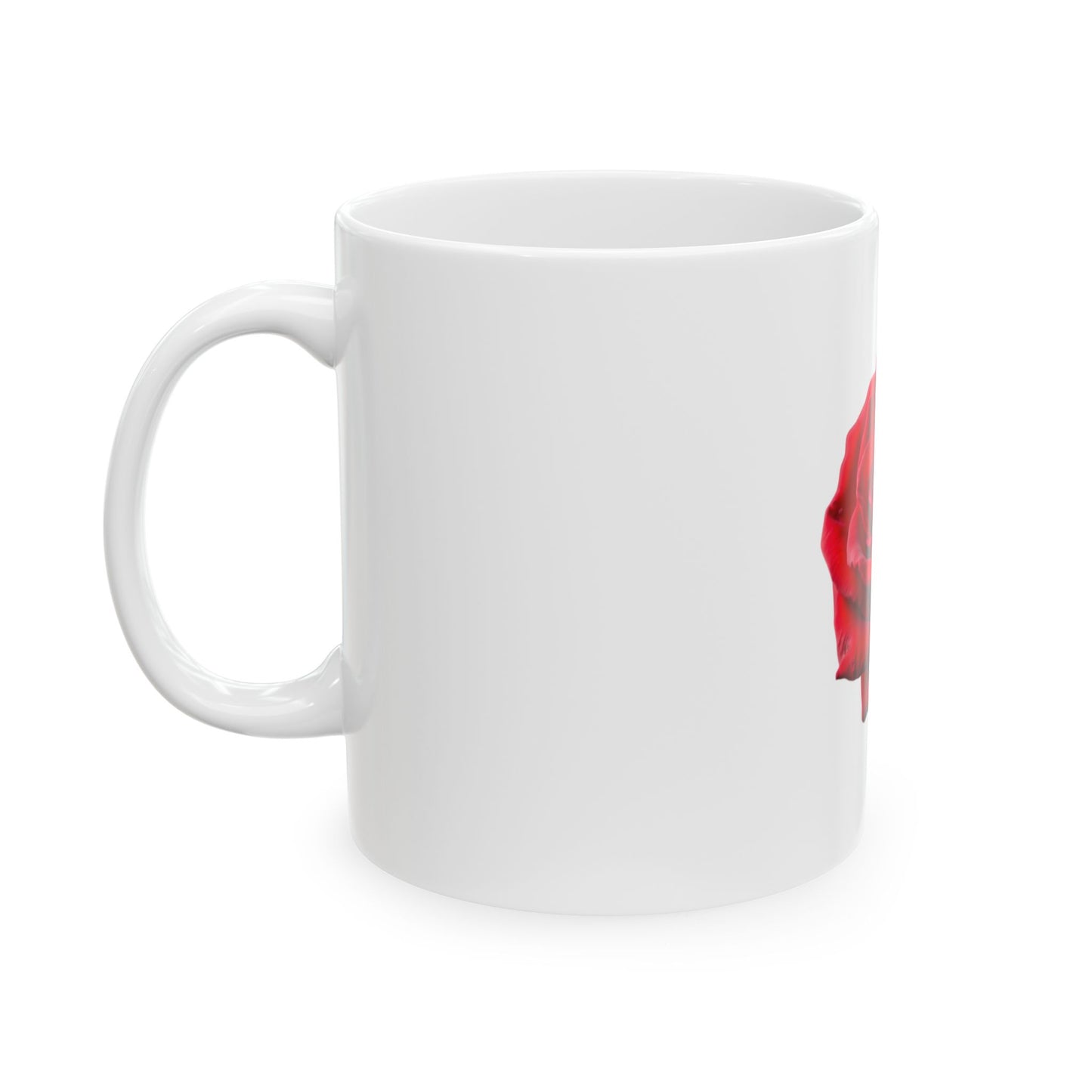 Elegant Red Rose Ceramic Mug - Perfect Gift for Floral Lovers, Coffee or Tea Drinkers, Home Decor, Valentine’s Day, Mother’s Day