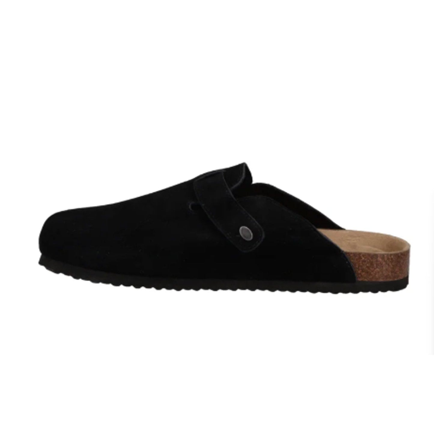 New In Box Khombu Mens Size 10 Black Faux Suede Damian Cork Slide On Mule Shoes