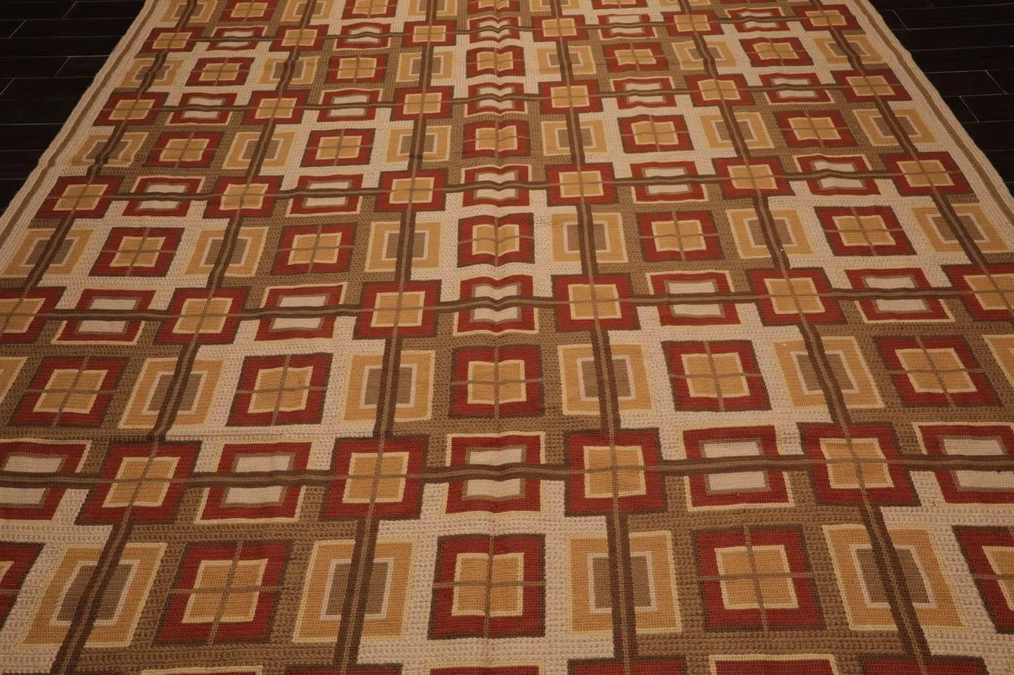9x12 Hand Woven Wool French Aubusson Needlepoint Area Rug Beige-4