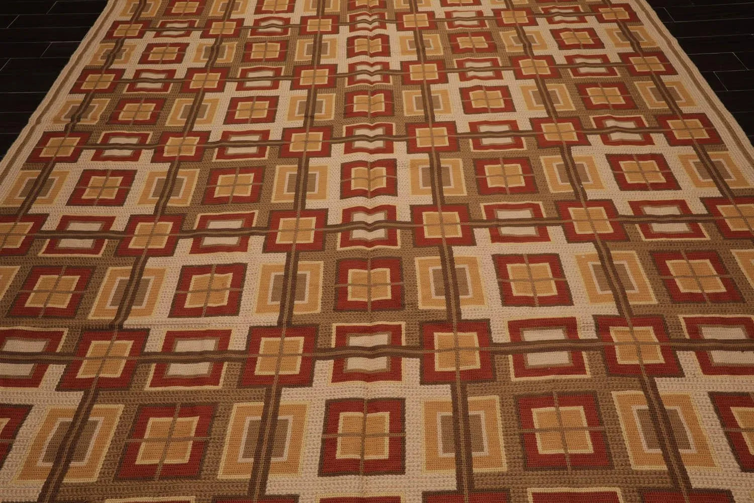 9x12 Hand Woven Wool French Aubusson Needlepoint Area Rug Beige-4