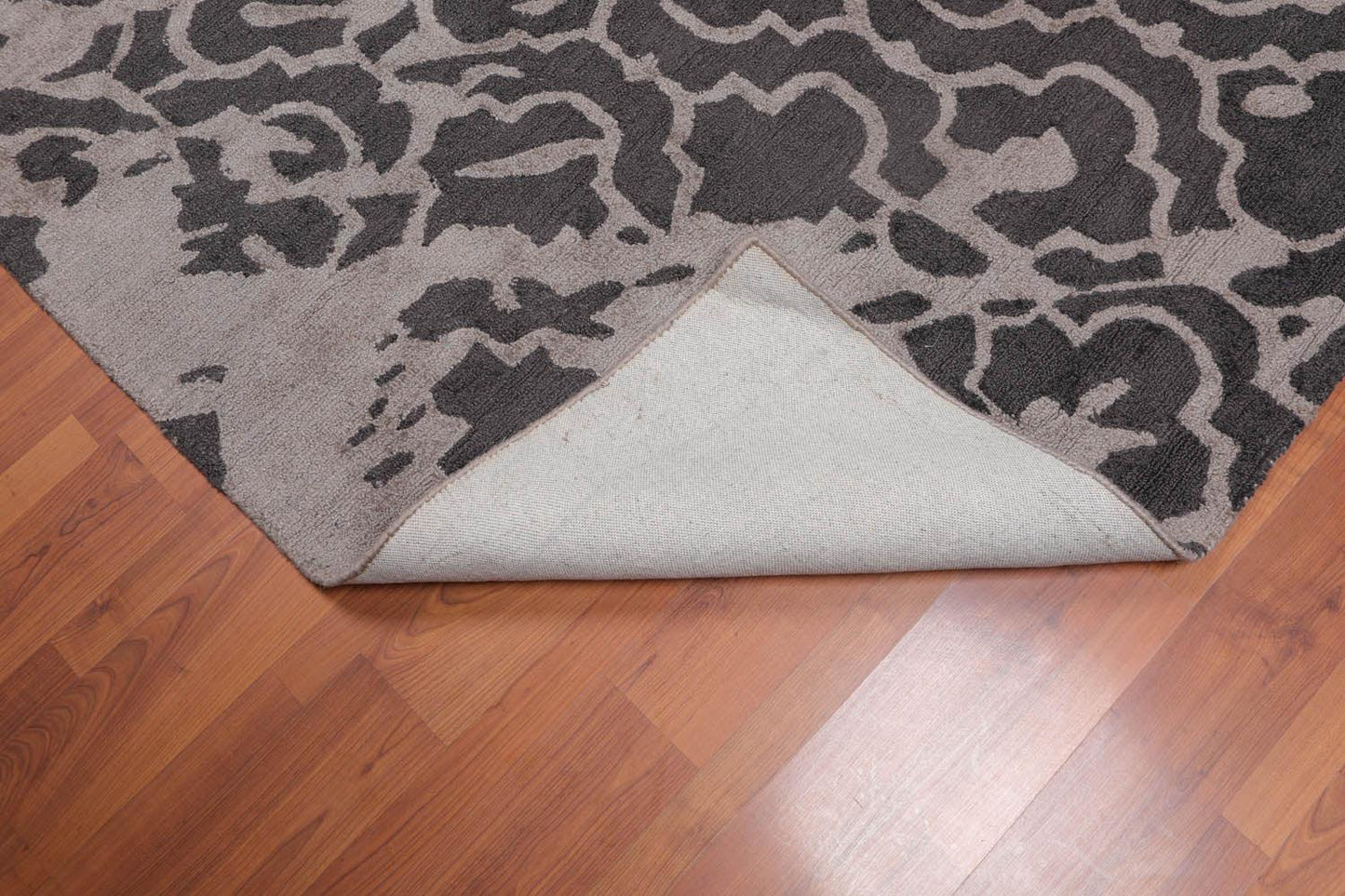 4'8" x 6'7" Handmade Loop & Cut textured pile Area Rug Modern Tan-3
