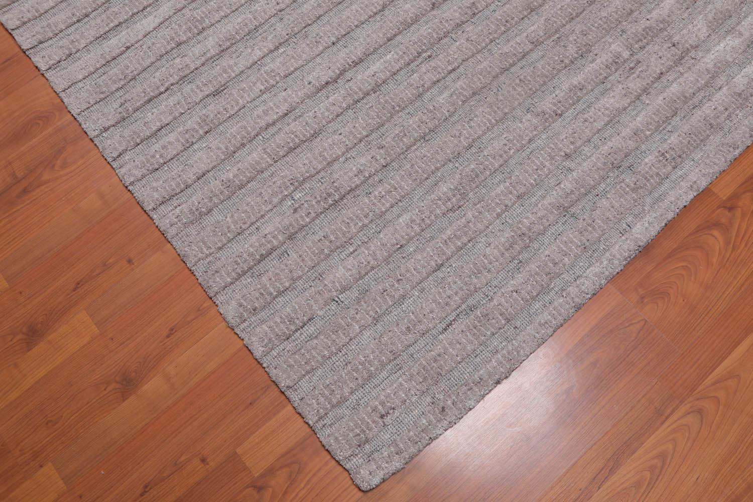 4'9" x 6’7" Handmade High Low Loop & Cut Pile 100% Wool Area rug Oatmeal-3