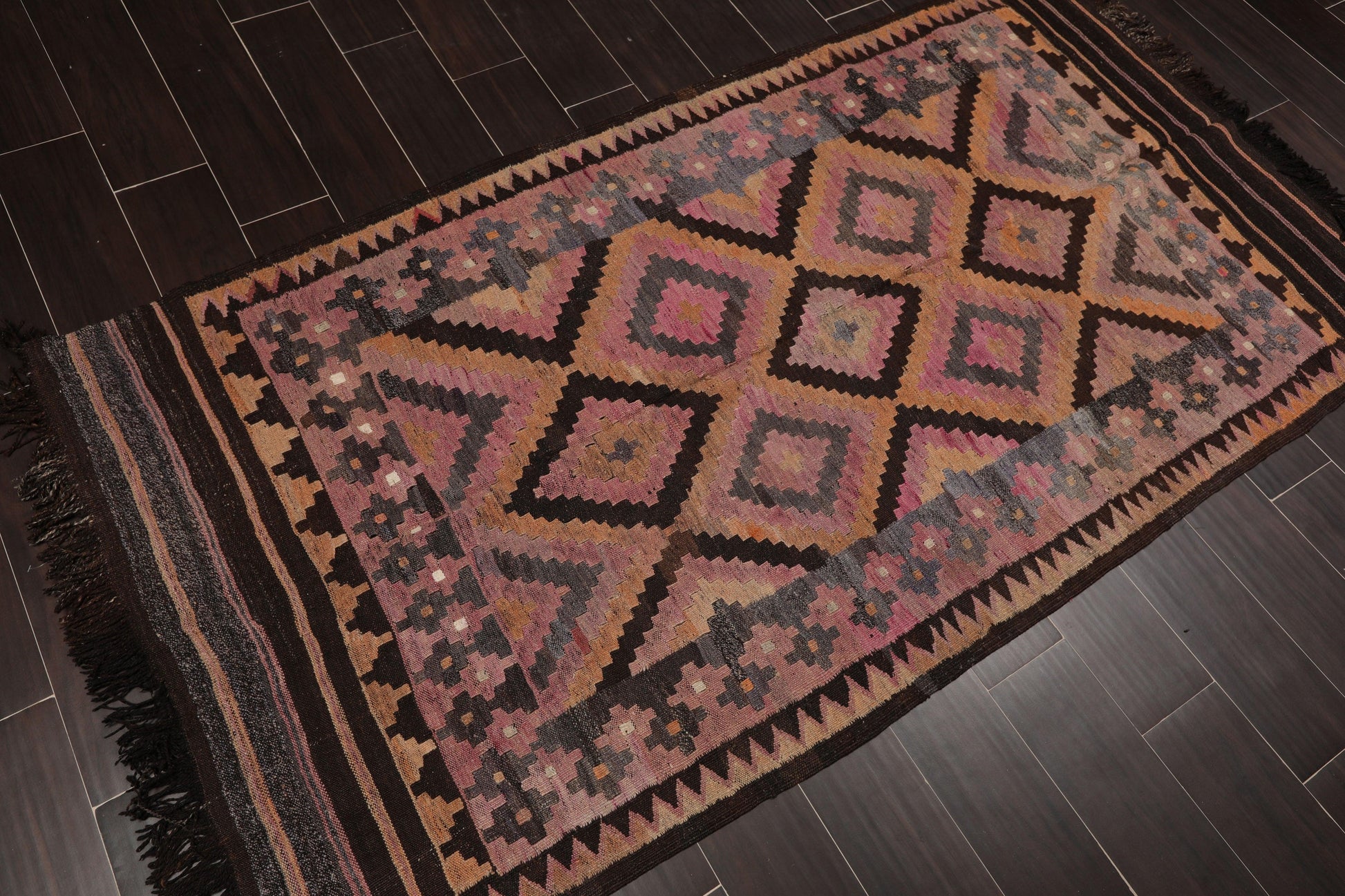 3'8" x 7' Hand Woven Vintage Afghani Kilim Traditional Oriental Area Rug Rust-1