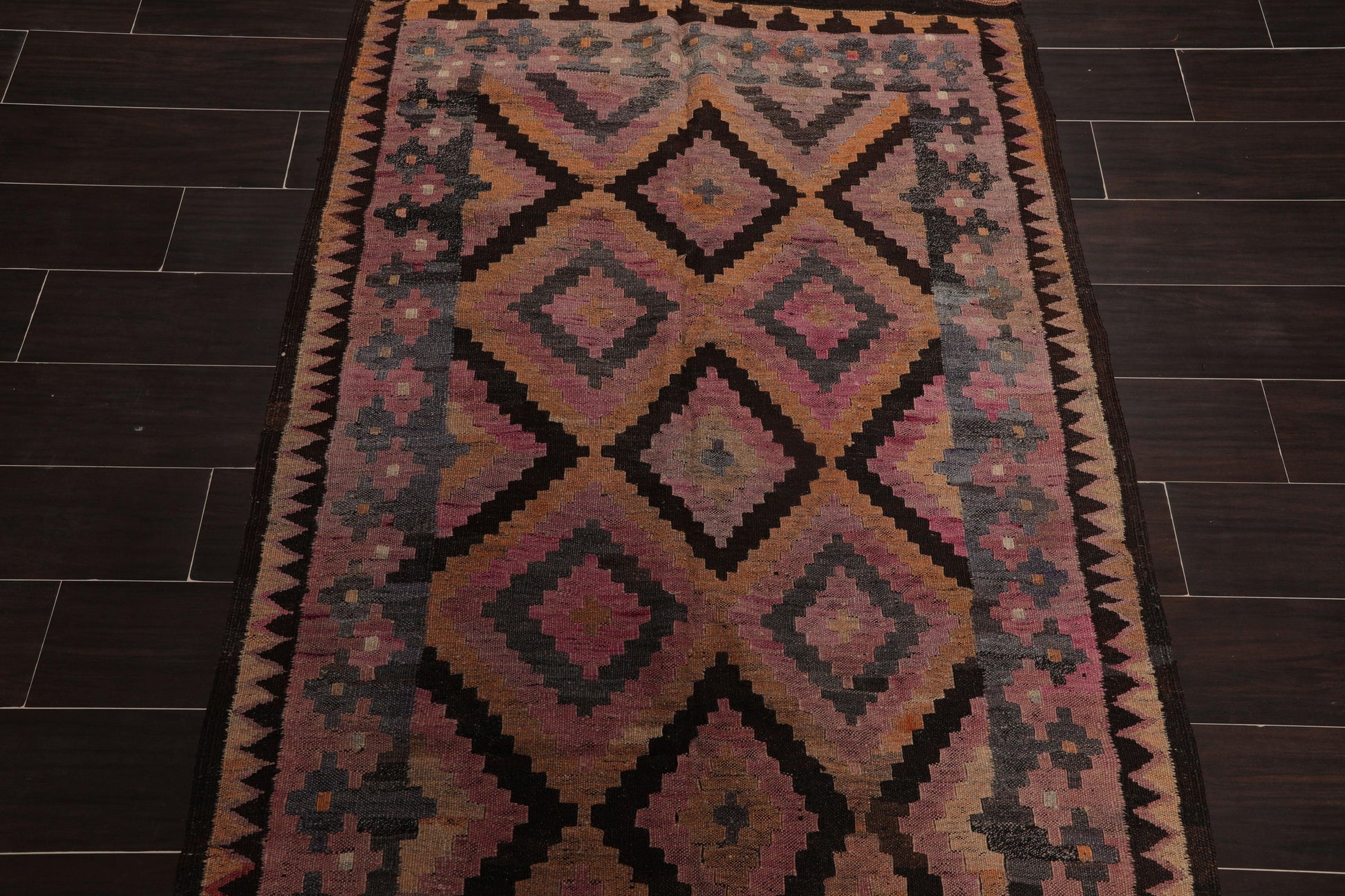 3'8" x 7' Hand Woven Vintage Afghani Kilim Traditional Oriental Area Rug Rust-3
