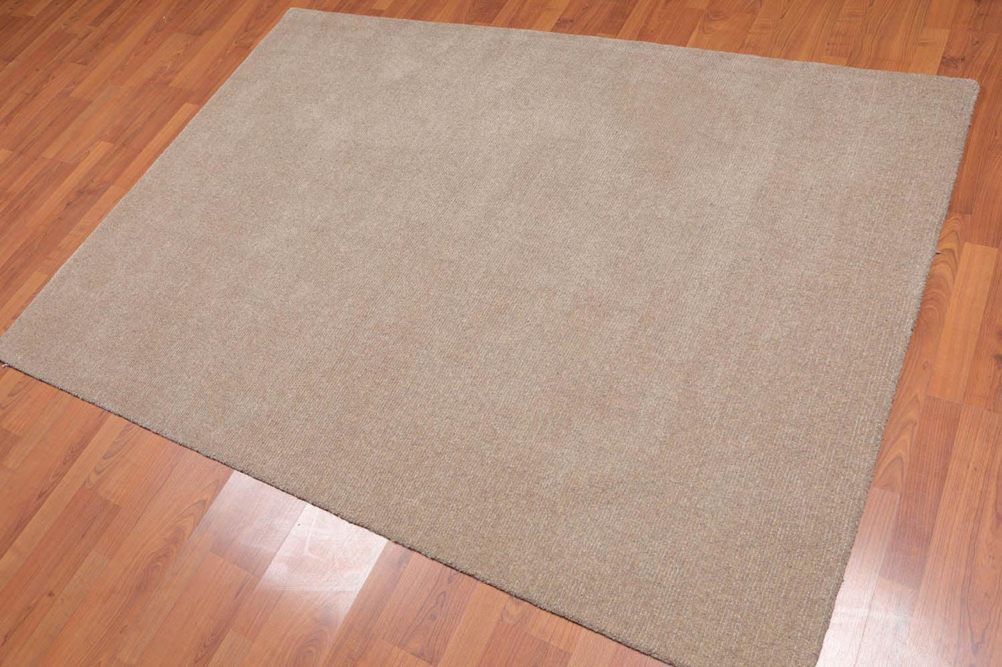 4'7" x 6’7" Handmade Loop & cut Pile 100% Wool Area rug Modern Tan-0